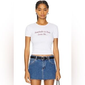 Somebodee Somebodee in Paris Loves Me Tee in White Small